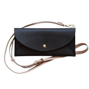 Lark & Ives Vegan Leather Envelope Crossbody Clutch Black